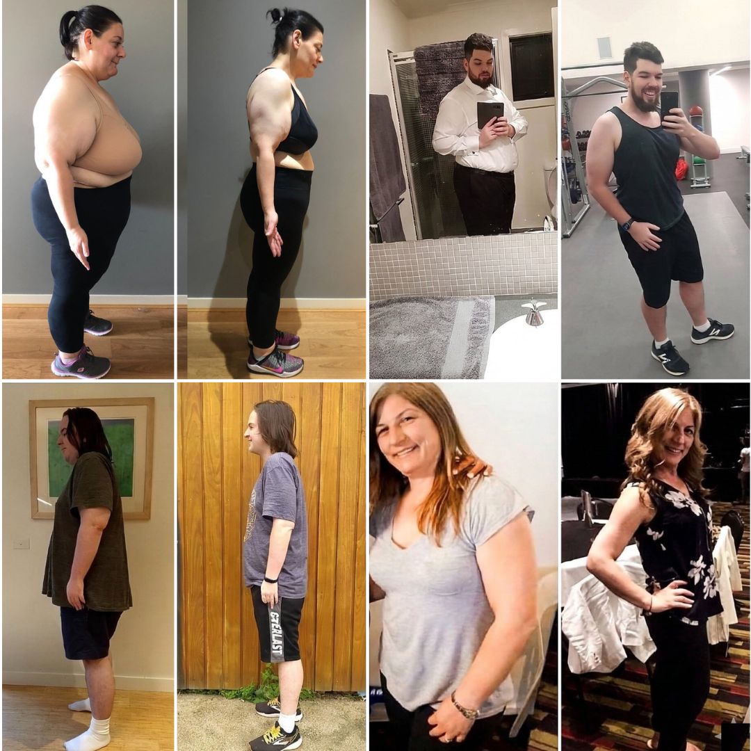 Before and after transformation photos from Get Going PT clients in Melbourne